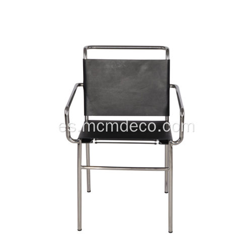 Silla de diseño moderno de cuero negro Eileen Gray Roquebrune